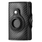 FY2108 Tracker Wallet Metal Card Holder for AirTag, Style: Carbon Fiber (Black)