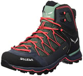 Salewa WS Mountain Trainer Lite Mid Gore-TEX Chaussures de Randonnée Hautes, Feld Green/Fluo Coral, 42 EU