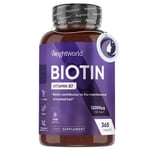 WeigthtWorld Biotin - 365Tablets - 12000mcg - Hair vitamins - Metabolism support