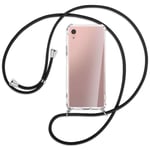 Collier pour Sony Xperia XA1 Plus noir (A) Etui Coque de protection avec cordon