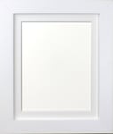 FRAMES BY POST London Picture Photo Frame, Plastic Glass, White with White Mount, 50 x 70 cm Image Size 24 x 16 Inches