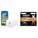 Eve Motion (Matter) Lot de 3 - Détecteur de mouvements Intelligent avec capteur de luminosité, IPX3, Matter Via Thread, Fonctionne avec Apple Home, Alexa, Google Home, SmartThings + Piles AAA Duracell