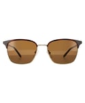 Salvatore Ferragamo Square Mens Havana Shiny Gold With Black Brown Sunglasses - One Size