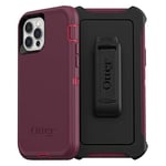 OtterBox Defender Series Coque pour iPhone 12 et iPhone 12 Pro – Potion de Baies (Framboise/mûre de Boysenberry), Robuste et Durable, avec Protection des Ports, Comprend Une béquille à Clip pour étui