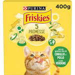 Friskies Purina Croquettes Chat Adulte Lapin, Poulet et légumes, 20 boîtes de 400 g