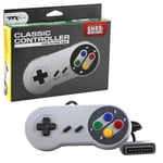 TTXTECH Manette Pad Joystick Pour Super Nintendo Entertainment System SNES - Rétro Gaming - Gris