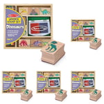 Melissa & Doug Dinosaur Stamp Set with Colouring Pencils for Children | Arts and Crafts for Kids Age 4+ | Wooden Stamps for Kids | Dinosaur Toys for Boys Gifts | Kids Art Set Gift for 4 Year Old Boy