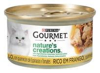 Gourmet Purina Nature's Creations Nourriture Humide Naturelle pour Chat au Poulet, 24 boîtes de 85 g