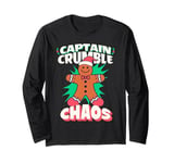 Captain Crumble Chaos Cute Christmas Gingerbread Man Long Sleeve T-Shirt