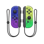 Nintendo Switch Joy Con Controller Neon Trådlös Gamepad (Lila/Grön Bläckfisk Mönster)