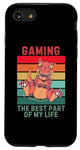 Coque pour iPhone SE (2020) / 7 / 8 Dinosaure vintage The Best Part Of My Life Gaming Lover