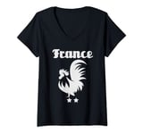 Womens les bleus 2022 french soccer france vintage retro football V-Neck T-Shirt