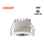 Barcelona Led - Mini spot led encastrable 3W faible ugr 40x32,1mm - Blanc