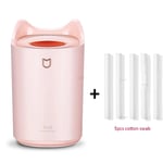 Humidificateur d'air domestique USB à double buse,diffuseur d'arômes à brume fraîche avec comparateur de couleur,lumière LED,brumisateur à ultrasons,3000ml - Type Pink and 5 filters