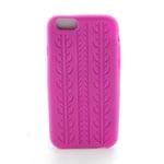 COQUE SILICONE SOUPLE EMPREINTE PNEU POUR APPLE IPHONE 6 6S FUSCHIA ROSE