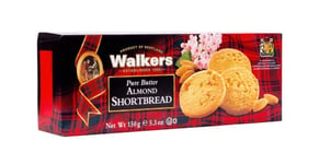 Walkers Shortbread Almond Rounds, Traditional Pure Butter Scottish Recipe, 150g