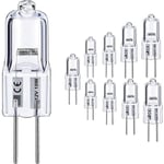 G4-lampa, 10-pack Halogen G4 12V 10W med G4 Bi-pin-sockel, Hög effekt G4-lampa 12V 150LM 3000 timmar lång livslängd, G4-dimmbar, CRI100 & 2800K varm vit