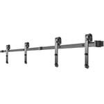 VEVOR Kit Quincaillerie Porte Double, 274 cm, Quincaillerie Porte Suspendue, 150 kg, Rail Porte Coulissante Acier au Carbone, avec 4 Cintres Épaisseur Porte 35-45 mm pour Portes 137 cm Chambre Garages