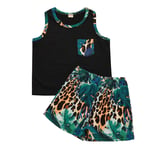 HINK Baby Clothing Set,Toddler Kids Baby Boys Fashion Summer Sleeveless Tops+Leopard Shorts Outfits Set 5-6 Years Black Boys Outfits & Set For Baby Valentine'S Day Easter Gift