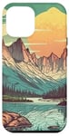 Coque pour iPhone 12 Pro Max Rocky Mountain Lake Vintage Paysage graphique