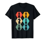 Vintage Colorful Chess Pieces Chessmaster Love To Play Chess T-Shirt