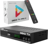 Decodeur TNT HD pour TV - Boitier TNT DVB-T2 HEVC - TV PRO2 H265 - Main 10 Bit - 2X USB WiFi Multimédia PVR [2in1 télécommande](Q562)