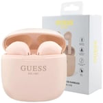 Guess Classic EST Logo TWS Bluetooth-hodetelefoner + Dock - Rosa