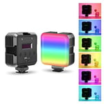 JJC Magnetic RGB Video Light, 360° Full Color Photography LED Lighting with 3 Cold Shoe, Mini Vlogging Camera Light for SONY CANON NIKON FUJI, 2500K - 8500K Dimmable, CRI95+, 2000mAh Rechargeable