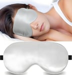 Sleep Mask, 100% Real Natural Pure Silk Eye Masks with Adjustable Strap for Sleeping, Mulberry Silk Eye Sleep Shade Cover, Block Light Reduces Puffy Eyes Traveling Gifts