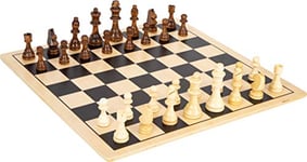 Small Foot 11784 Échecs et Dames XL en Bois, pour 2 Joueurs, 2 Jeux de société, Extra Large, à partir de 6 Ans, Beige