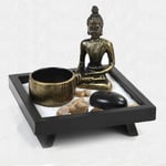 Bouddha Ornement Bougeoirs De Jardin pour Ensemble Cadeau D'encens En Rotin En Pierre Naturelle Agito