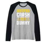 Certified Crash Test Dummy Humor Raglan Baseball Tee