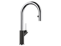 BLANCO 526172 Carena-S Vario Robinet d'évier de Cuisine avec Bec extractible Vario-Noir/chromé-526172, Silgranite Noir/chromé, Hochdruck