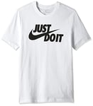 Nike M NSW Tee Just Do It Swoosh T-Shirt Homme White/(Black) FR: S (Taille Fabricant: S-T)