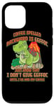 Coque pour iPhone 12/12 Pro Coffee Spelled Backwards Is Eeffoc Funny T-Rex Dinosaur Dino