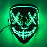 Masque LED pour Halloween déguisement costume horreur homme femme purge