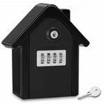 Boite a Cle Securisee Mural Boite a Clé avec Code Numérique & Clés d'urgence, Grand Key Safe Box Format Coffre a Clef Extérieur pour Maison, Bureau,