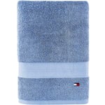 Tommy Hilfiger Solid Color Bath Towel 1 Piece - 30 X 54 Inches, 100% Cotton 574 GSM (Blue)