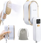 Travel Clothes Steamer Portable Iron, LCD Screen 2 in 1 Handheld Steam Clothing