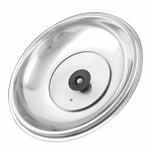 Kitchen Stainless Steel Cooker Pot Skillet Frying Pan Knob Lid Cover 40cm Dia