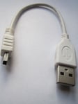 SHORT WHITE USB CABLE LEAD FOR WD EXTERNAL HARD DRIVE WDBAAR5000ABK-00