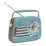 Madison - FREESOUND-VR40BLU - 30W Vintage Long Battery Radio - Bluetooth, USB & FM - Blue - Vintage, Nostalgic, Retro