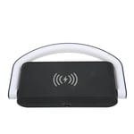 Wireless Charging Alarm Clock 2 Levels Adjustment Digital Alarm Clock(Black)