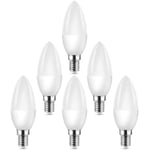 6-pack E14 Små Edison-skruv (SES) LED-lampor motsvarande halogenlampor 40W C37 400lm 3000K Varmvit (FMY)