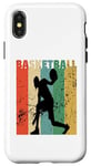 Coque pour iPhone X/XS Ballon de basket vintage pour homme et femme, rétro vieilli