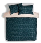 Habitat Geo Teal & Blush Reversible Bedding Set - Kingsize Multicoloured