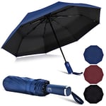 Vicloon Parapluie Pliant,Compact Parapluie Automatique-10 Sections - Compact,Petit,Parapluie de Voyage Résistant aux,Intempéries,Solide -pour Homme, Femme et Adolescents