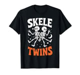 Skeleton Twins Halloween Party Costume Matching Outfit T-Shirt