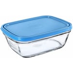 Boîte à repas rectangulaire avec couvercle Duralex Freshbox Bleu 1,7 l