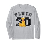 Disney Pluto Varsity Text #30 Graphic Portrait Long Sleeve T-Shirt